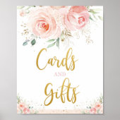 Chic Blush Pink Blumenkarten und Geschenke Poster (Vorne)