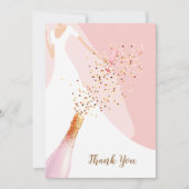 Chic Blush Pink Brautparty Dankeskarte (Vorderseite)