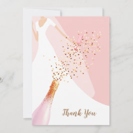 Chic Blush Pink Brautparty Dankeskarte