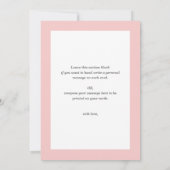 Chic Blush Pink Brautparty Dankeskarte (Rückseite)