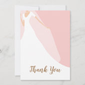 Chic Blush Pink Brautparty Dankeskarte (Vorderseite)