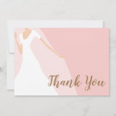 Chic Blush Pink Brautparty Dankeskarte (Vorderseite)