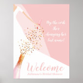 Chic Blush Pink Brautparty Willkommen Poster (Vorne)