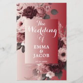 Chic Blush Pink Burgund Blumenzwiebelprogramm (Vorderseite)