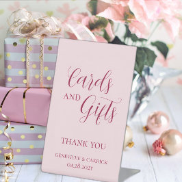 Chic Blush Pink Cards & Gifts Wedding Sockelschild