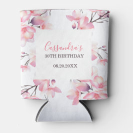Chic Blush Pink Cherry Blossom Botanischer Geburts Dosenkühler