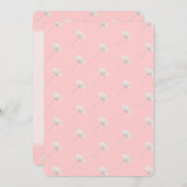 Chic Blush Pink Dandelion Blume Geburtstag Einladung (Vorne/Hinten)