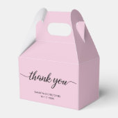 Chic.Blush Pink Danke, Script Wedding Geschenkschachtel (Vorderseite)