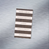 Chic Blush Pink, Dark Wood & Gold Stilvolle Monogr Magnetische Visitenkarte (Beispiel)