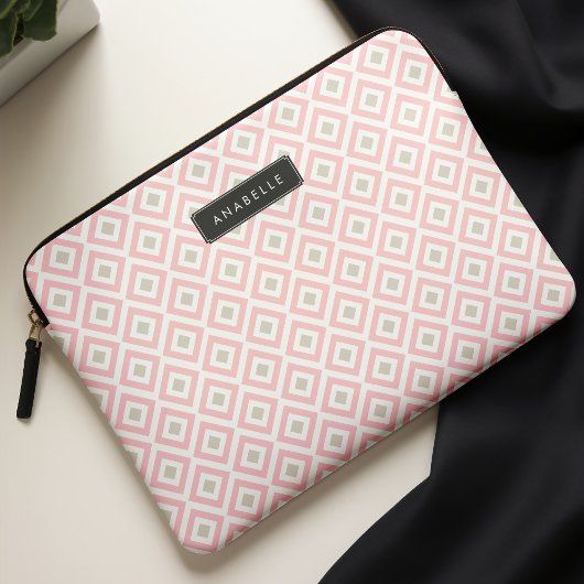 Chic Blush Pink Diamonds Pattern Laptopschutzhülle