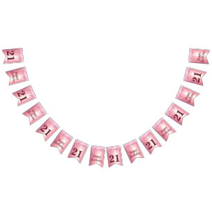 Chic Blush Pink Driving Glitzer Geburtstag Wimpelkette