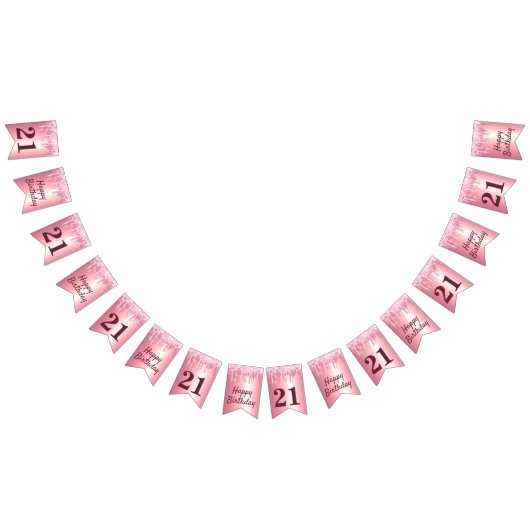 Chic Blush Pink Driving Glitzer Geburtstag Wimpelkette (Alle)