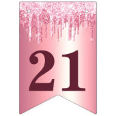 Chic Blush Pink Driving Glitzer Geburtstag Wimpelkette (Erste Fahne)