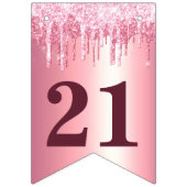 Chic Blush Pink Driving Glitzer Geburtstag Wimpelkette (Dritte Fahne)