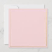 Chic Blush Pink Elfenbeinflora Gold Hochzeitsplatz Einladung (Rückseite)