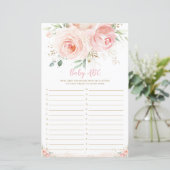 Chic Blush Pink Floral Baby ABC Fun Showspiel (Stehend Vorderseite)