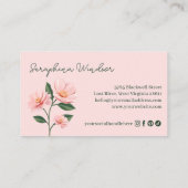 Chic Blush Pink Floral Botanical Girly Feminine Visitenkarte (Rückseite)