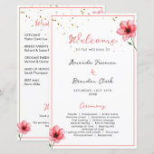 Chic Blush Pink Floral Confetti Frame Wedding (Vorne/Hinten)