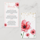 Chic Blush Pink Floral Confetti Rahmen Hochzeit Begleitkarte (Vorne/Hinten)