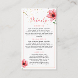 Chic Blush Pink Floral Confetti Rahmen Hochzeit Begleitkarte