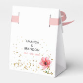 Chic Blush Pink Floral Confetti Rahmen Hochzeit Geschenkschachtel (Rückseite)