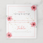 Chic Blush Pink Floral Confetti Rahmen Hochzeit Platzkarte (Außenseite Aufgefaltet)