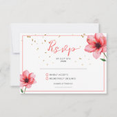 Chic Blush Pink Floral Confetti Rahmen Hochzeit RSVP Karte (Vorderseite)