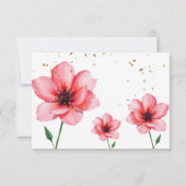 Chic Blush Pink Floral Confetti Rahmen Hochzeit RSVP Karte (Rückseite)