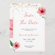 Chic Blush Pink Floral Confetti Rahmen Hochzeit