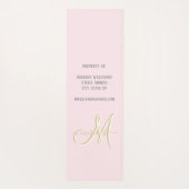 Chic Blush Pink Floral Custom Monogram Name Yogamatte (Rückseite)