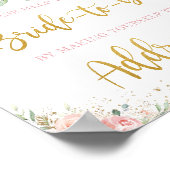 Chic Blush Pink Floral Gold Foliage Adressezeichen Poster (Ecke)