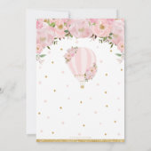 Chic Blush Pink Floral Hot Air Ballon Babydusche Dankeskarte (Rückseite)