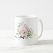 Chic Blush Pink Floral Kaffeetasse (VorderseiteRechts)