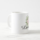 Chic Blush Pink Floral Kaffeetasse (Vorderseite Links)