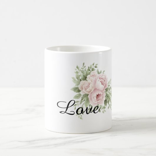 Chic Blush Pink Floral Kaffeetasse (Mittel)