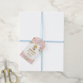 Chic Blush Pink Floral Reiseabenteuer Baby Girl Geschenkanhänger (Mit Garn)