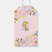 Chic Blush Pink Floral Reiseabenteuer Baby Girl Geschenkanhänger (Rückseite)