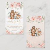 Chic Blush Pink Floral Woodland Baby Bringen Sie e Begleitkarte (Vorne/Hinten)