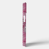 Chic blush pink fuchsia Glitzer Blätter monogramm Case-Mate iPhone Hülle (Rückseite / Rechts)