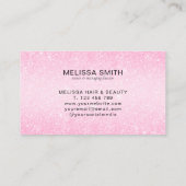 Chic Blush Pink Glitzer Monogram Visitenkarte (Rückseite)