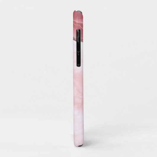 Chic Blush Pink Gold Agate Geode Monogram Case-Mate iPhone Hülle (Hinten/Links)