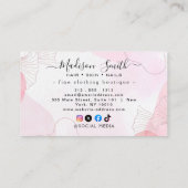 Chic Blush Pink Gold Glitzer Marble Agate Monogram Visitenkarte (Rückseite)