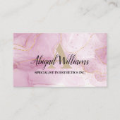 Chic Blush Pink Gold Glitzer Marble Agate Monogram Visitenkarte (Vorderseite)