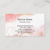 Chic Blush Pink Gold Glitzer Marmor Monogramm Visitenkarte (Rückseite)