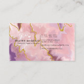 Chic Blush Pink Gold Glitzer Marmor Monogramm Visitenkarte (Rückseite)