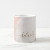 Chic Blush Pink Gold Glitzer Monogram Script Name Kaffeetasse (Mittel)