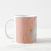 Chic Blush Pink Gold Glitzer Monogram Script Name Kaffeetasse (Links)