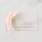Chic Blush Pink Gold Glitzer Signature Name Agate Visitenkarte (Vorderseite)