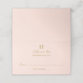 Chic Blush Pink & Gold Hochzeit Platzkarte (Außenseite Aufgefaltet)