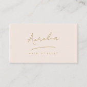 Chic Blush Pink Gold Monogram Signature Logo Visitenkarte (Vorderseite)